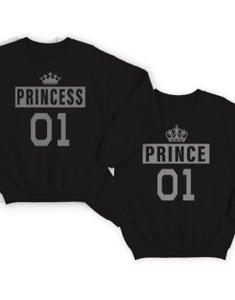 Парные свитшоты для влюбленных "Prince" + "Princess"  Парные свитшоты для влюбленных "Prince" + "Princess"